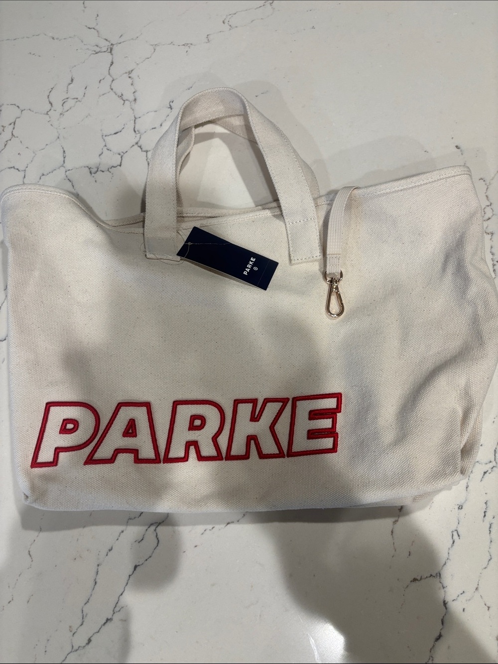 PARKE Canvas Tote Bag in Cream—NWT RARE - Picture 1 of 2